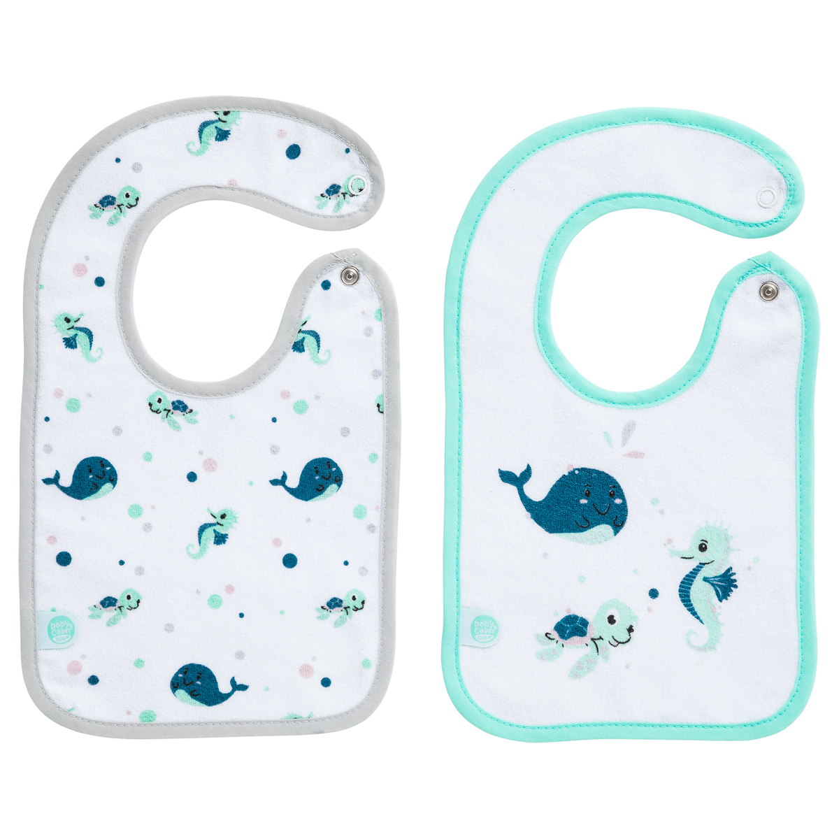 2 bavoirs en coton bio MULTICOLORE BabyCalin