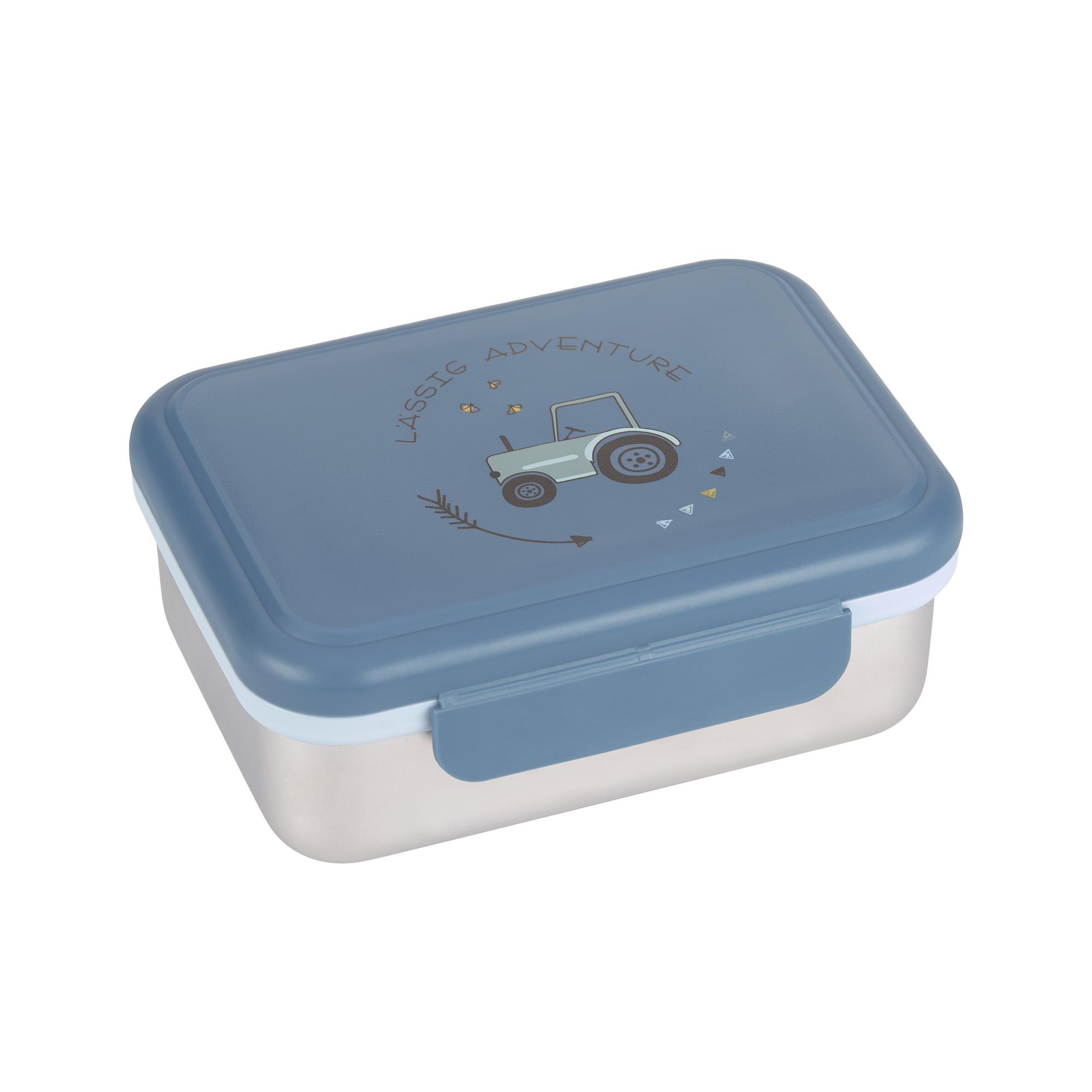 Lässig - Boîte à goûter inox adventure tracteur BLEU Lässig
