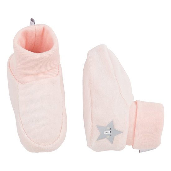 P’tit bisou Chaussons velours Rose Rose Bijou Naissance