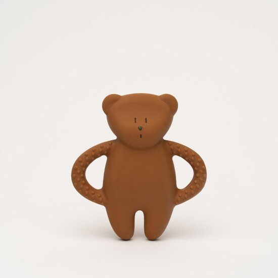 Moonie Jouet de dentition ourson en caoutchouc naturel Caramel  Moonie Jouet de dentition ourson en caoutchouc naturel Caramel