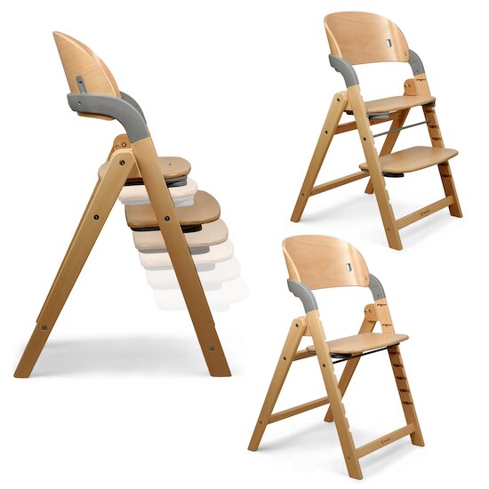 Renolux Chaise haute design pliante en bois Meridio Natural Graphite  Renolux Chaise haute design pliante en bois Meridio Natural Graphite