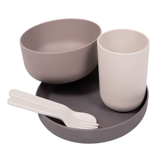 Bo Jungle Set vaisselle Biodégradable CPLA 5pcs Gris 