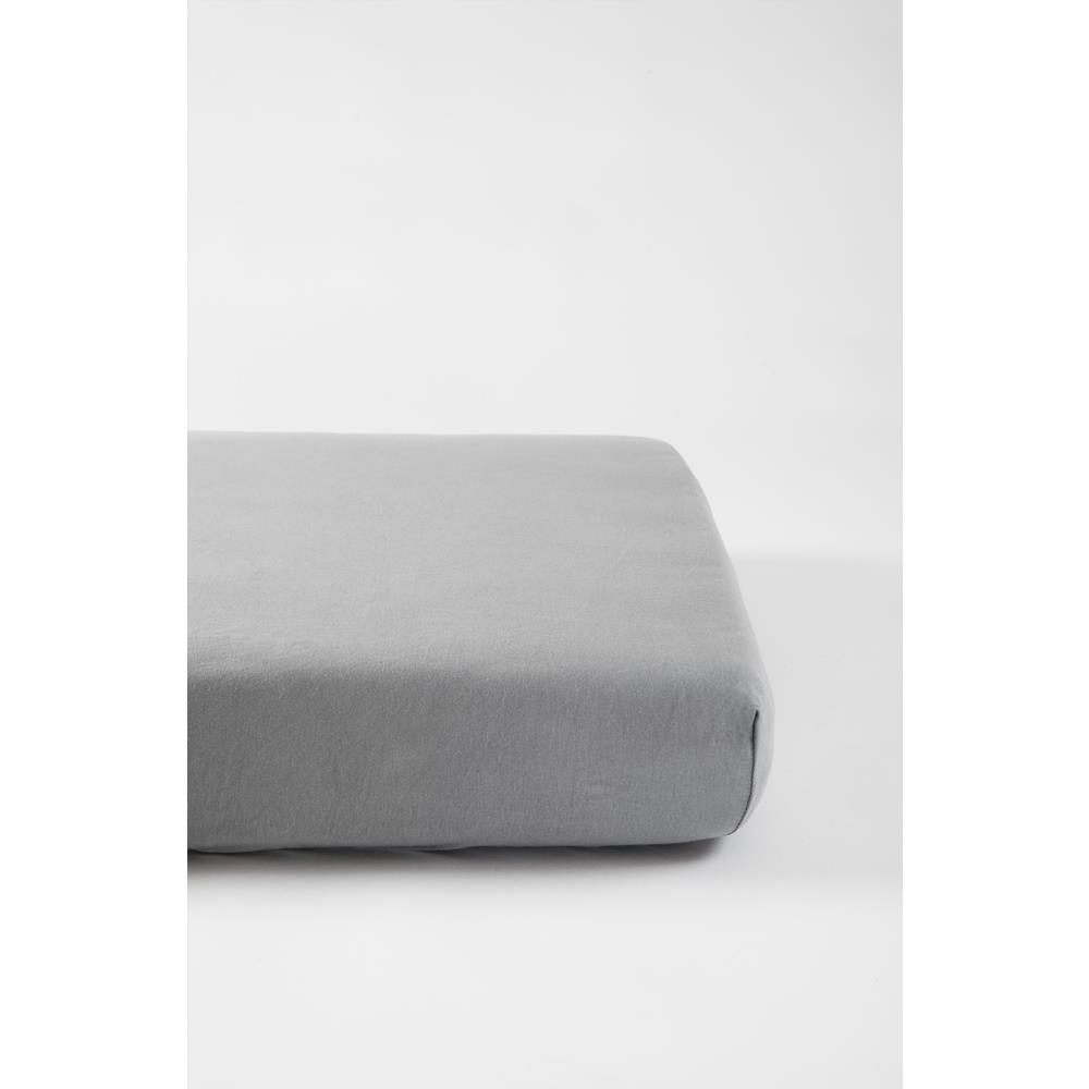 Drap housse en coton bio pour lit bébé GRIS Kadolis