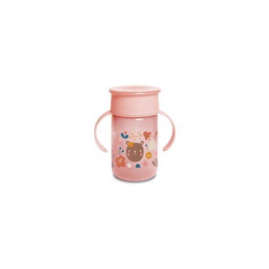 NUK Magic Cup 230 ml 8 Mois et + - Couleur : Gris/ Rose