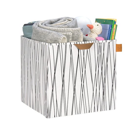 Lässig Cube de rangement à jouets allover Rayures  Lässig Cube de rangement à jouets allover Rayures