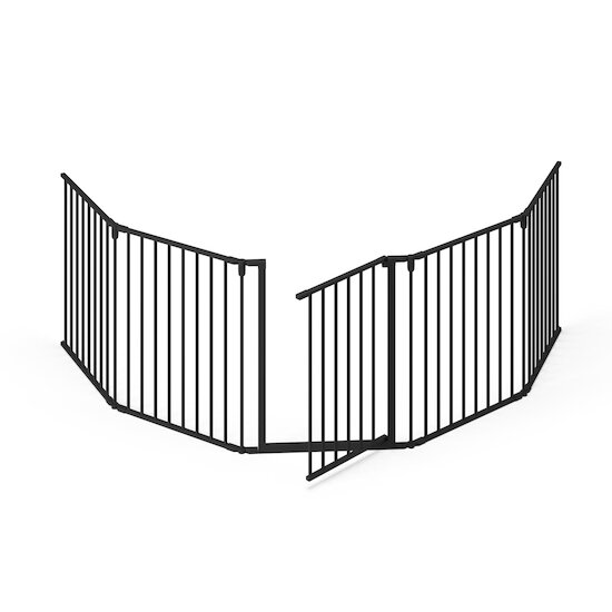 Nordlinger Barrière pare feu 5 pans métal laqué avec portillon Noir  58x75 cm Nordlinger Barrière pare feu 5 pans métal laqué avec portillon Noir  58x75 cm
