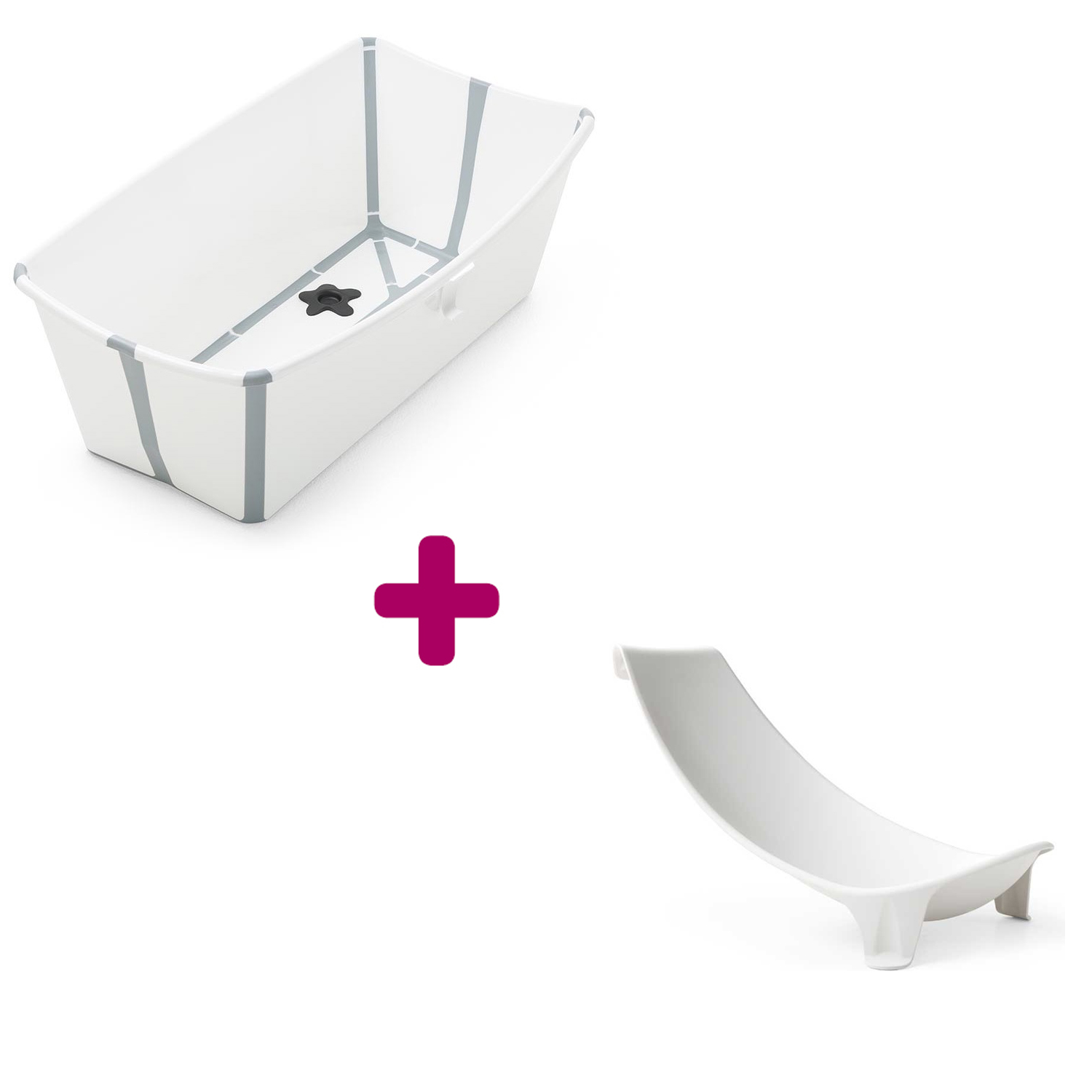 Pack Flexi bath baignoire + transat Blanc-gris Stokke