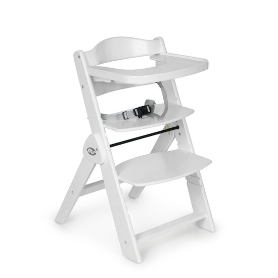 MS Innovaciones Chaise haute pliante Full + coussin Blanc/ Coussin gris 