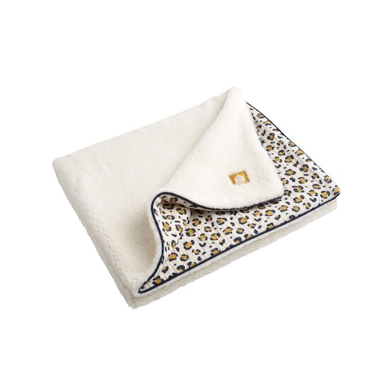 Sauthon Couverture Motif Léopard Leopard Ecru/Noir/Caramel 