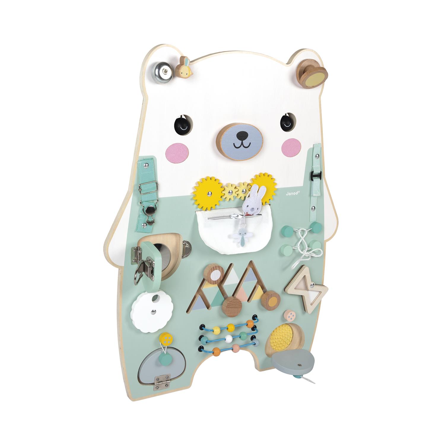 Jouet Pure Busy Board Ourson VERT Janod