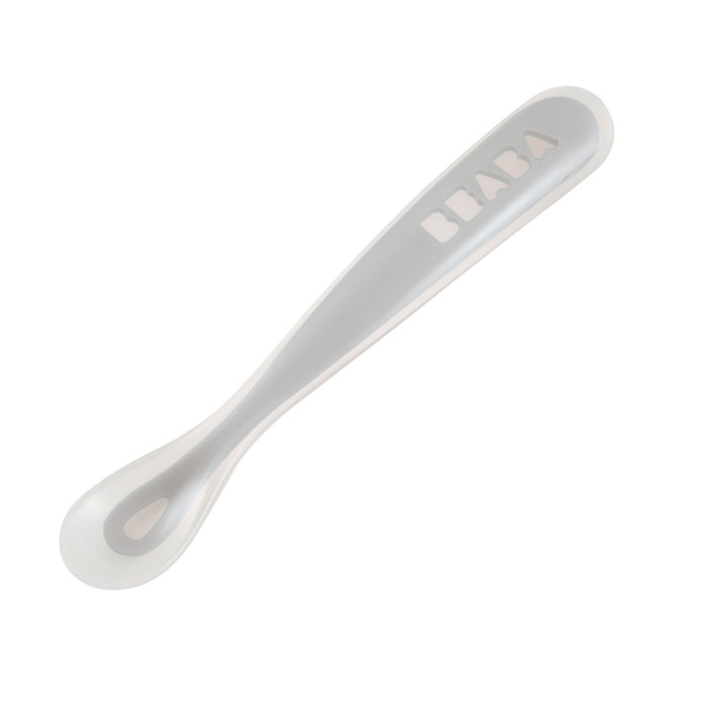 Beaba - Cuillère 1er âge Soft en silicone GRIS Béaba