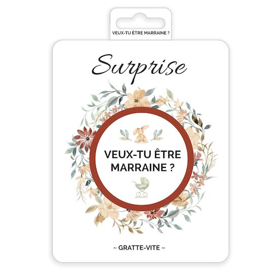 Irréversible Bijoux Carte à gratter annonce « Veux-tu être marraine ? »  