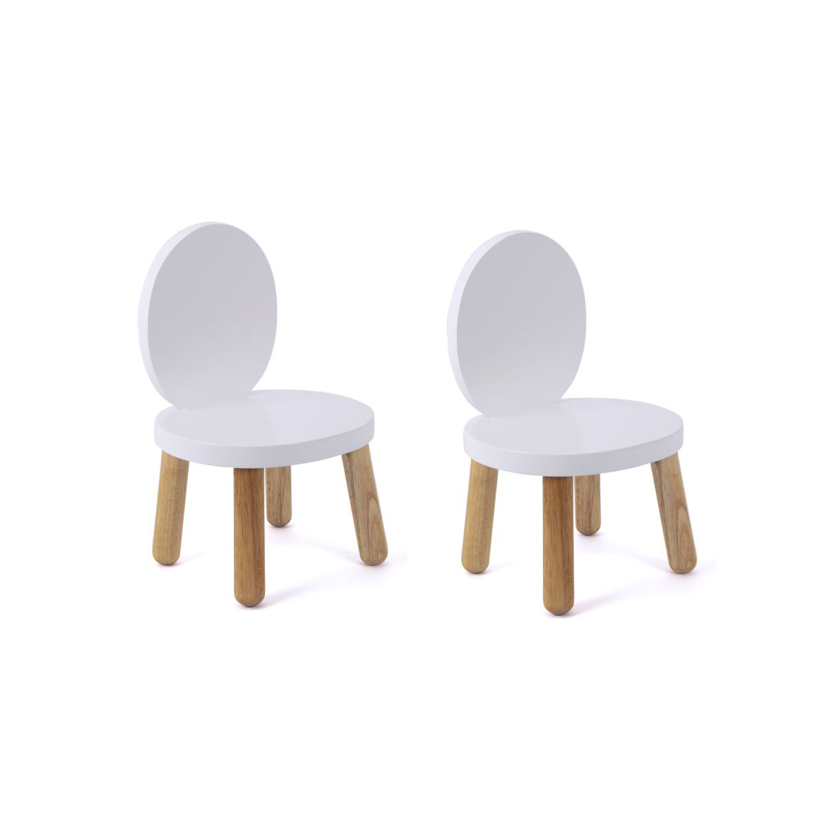 Pioupiou & Merveilles - 2 chaises enfant Ovaline BLANC Pioupiou & Merveilles