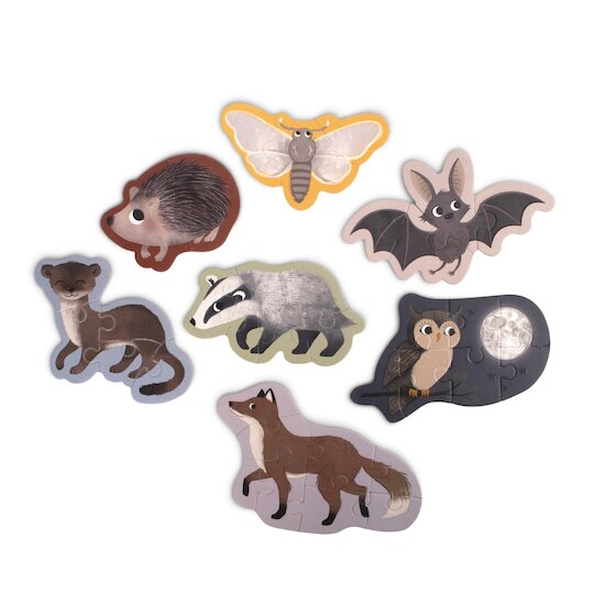 Filibabba Puzzle phosphorescent Amis de la forêt Multicolore 