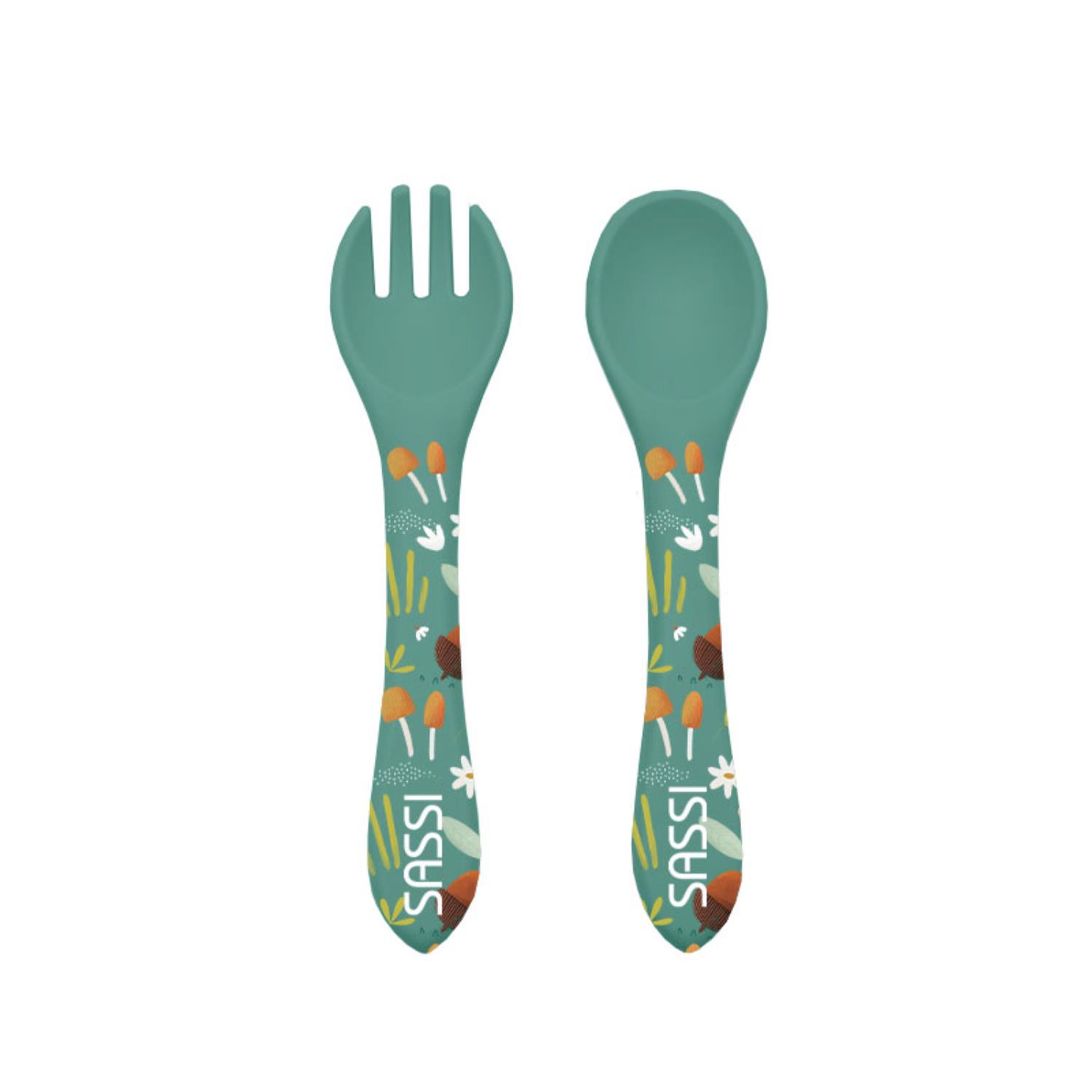 Sassi Junior - Cuillere et fourchette VERT Sassi Junior
