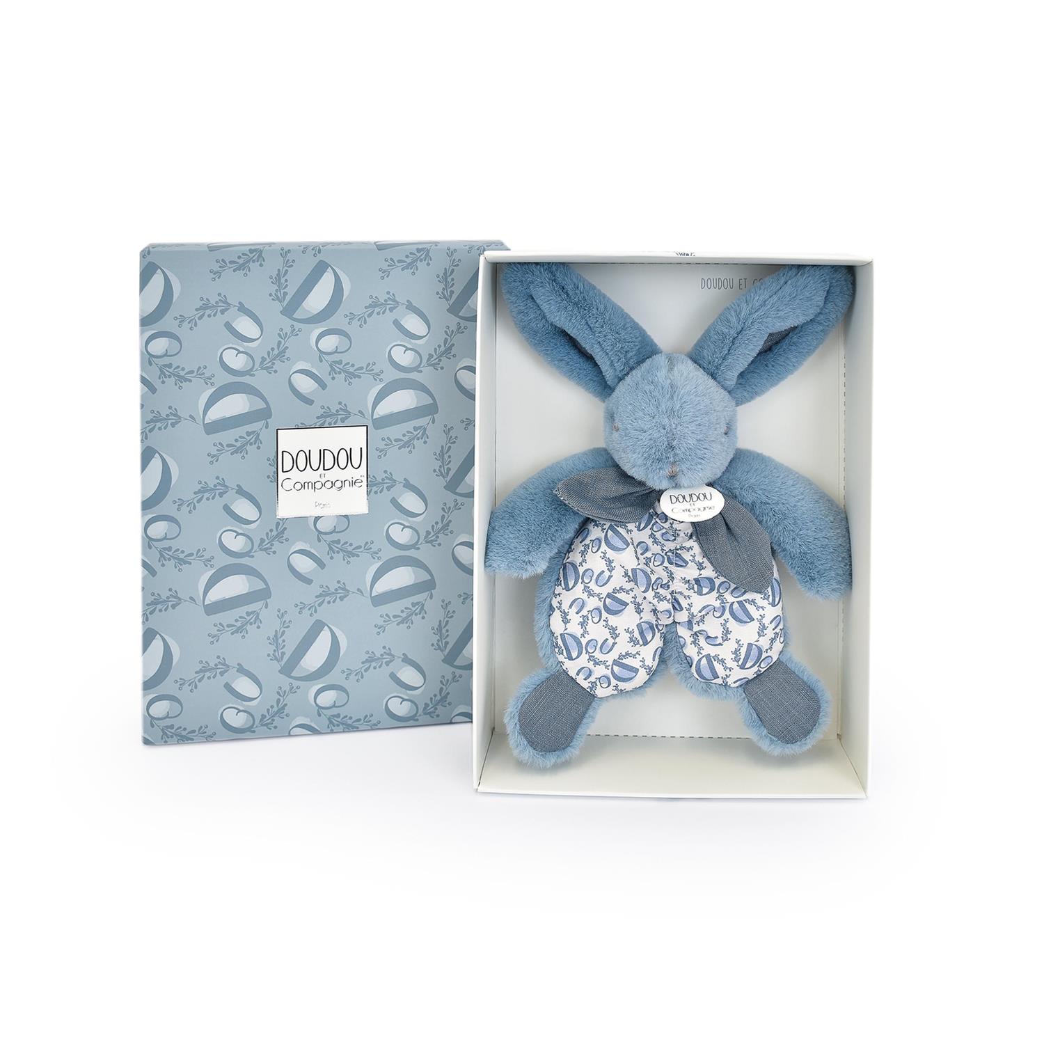 Doudou & Compagnie - Doudou petit lapin BLEU Doudou & Compagnie