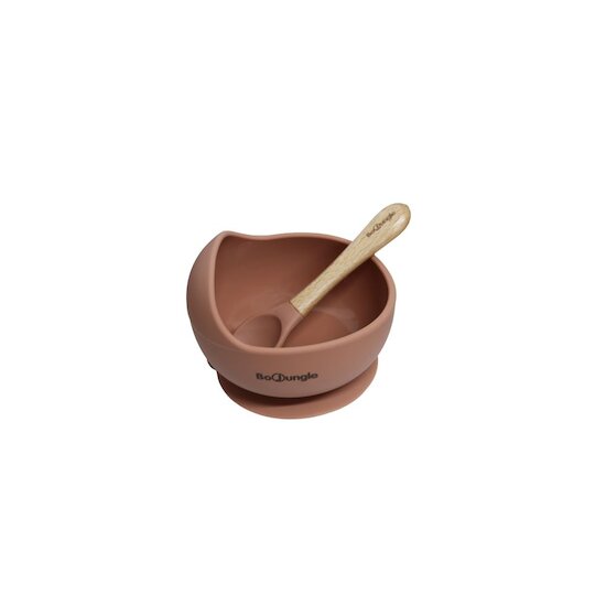 Bo Jungle B-Assiette ventouse silicone & cuillère Terracotta  Bo Jungle B-Assiette ventouse silicone & cuillère Terracotta