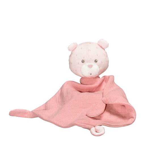 Sauthon Doudou mouchoir Lily grey Rose Poudré  Sauthon Doudou mouchoir Lily grey Rose Poudré