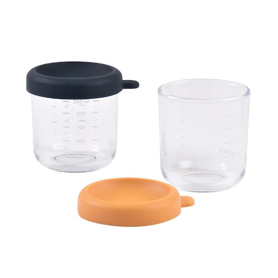 Béaba Lot de 2 Portions verre Night Blue/Honey 250 ml Béaba Lot de 2 Portions verre Night Blue/Honey 250 ml