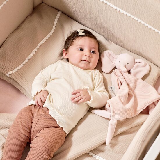 Nattou Maxi Doudou Éléphant Velours Côtelé Fanfan Rose  Nattou Maxi Doudou Éléphant Velours Côtelé Fanfan Rose