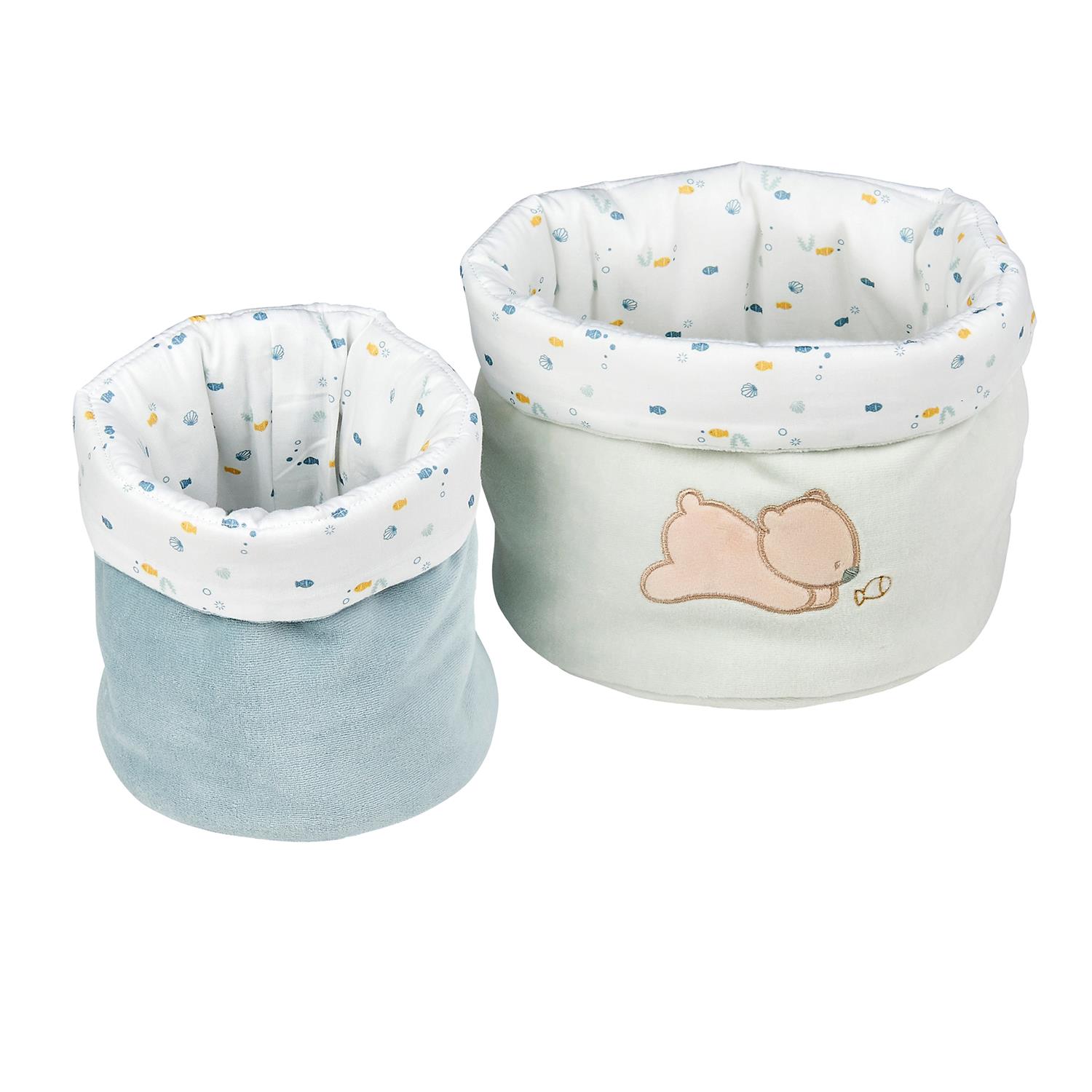 Nattou - Set de 2 paniers de soins Roméo et Jules BLEU Nattou