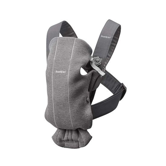 BabyBjörn Porte-bébé Mini Gris Foncé, Jersey 3D 