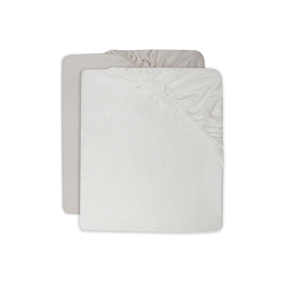 Jollein - Lot de 2 draps housse jersey GRIS Jollein