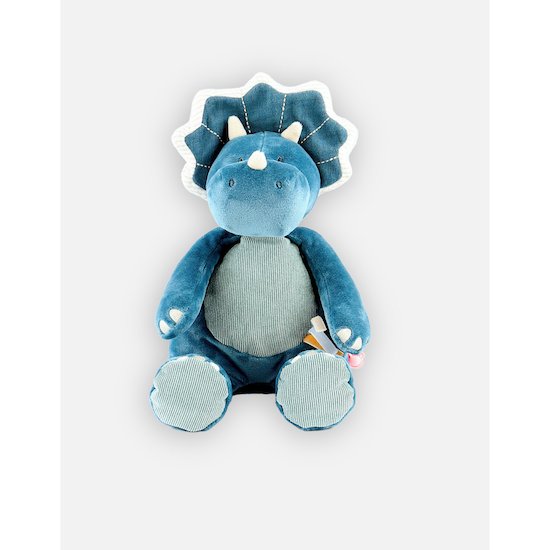 Noukie's Peluche Small Dino Ops Veloudoux Tiga & Stegi Bleu 