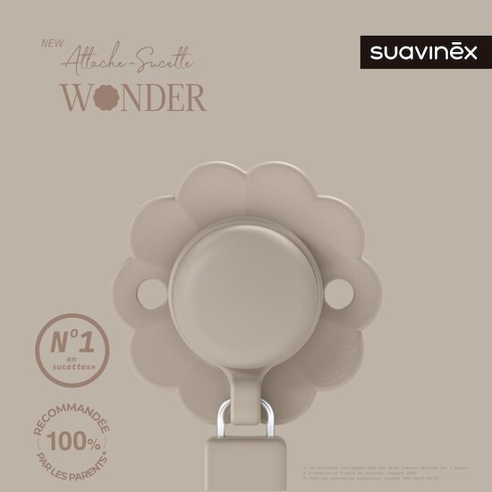 Suavinex Attache sucette silicone Wonder Gray cloud  Suavinex Attache sucette silicone Wonder Gray cloud