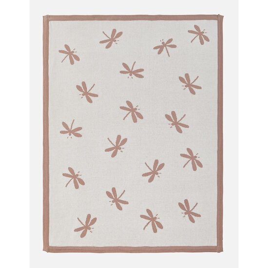 Noukie's Couverture tricot Pop libéllules rose 75x100 cm Noukie's Couverture tricot Pop libéllules rose 75x100 cm