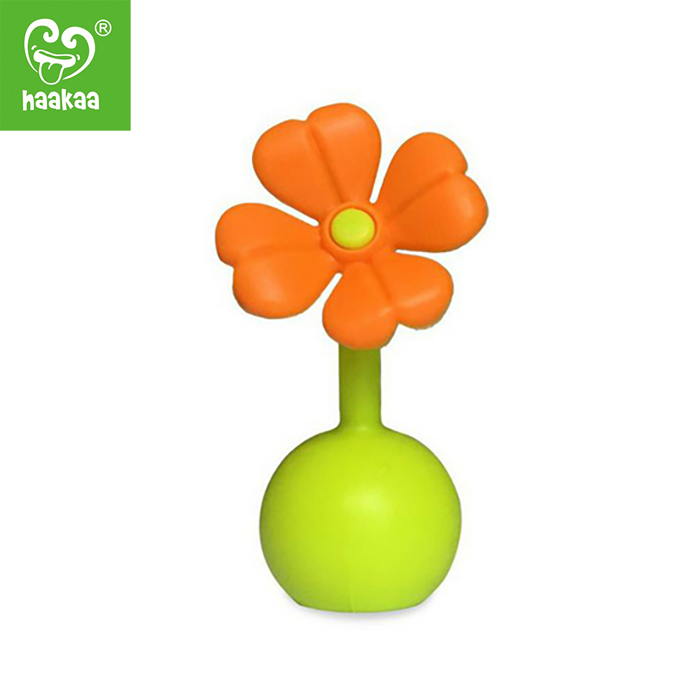Bouchon en silicone Petite fleur ORANGE Haakaa