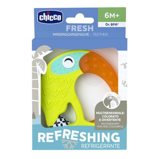 Chicco Anneau de dentition sensoriel réfrigérant Toucan  6 mois+ Chicco Anneau de dentition sensoriel réfrigérant Toucan  6 mois+