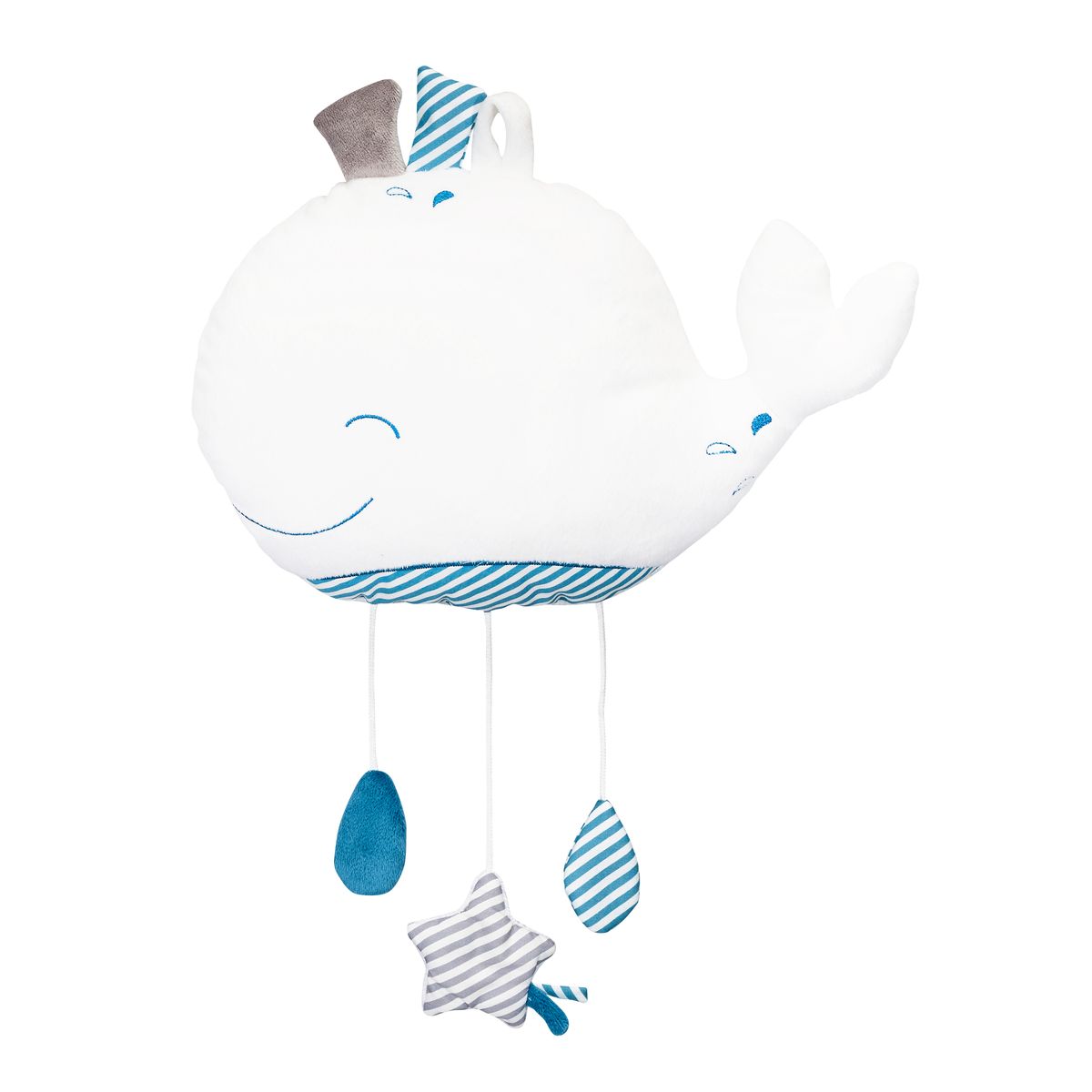Suspension déco murale Blue baleine BLANC Sauthon