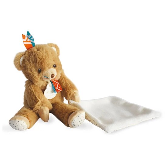 Doudou & Compagnie TIWIPI Ours avec mouchoir Marron 21 cm