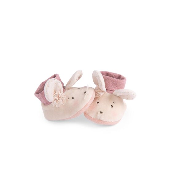 Moulin Roty Chaussons souris La petite école de danse Rose/crème 0-6 mois