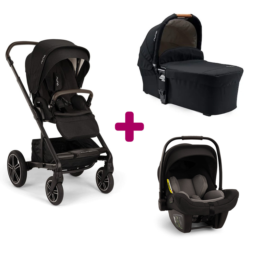 Nuna - Pack Poussette trio Mixx next Caviar + Nacelle Mixx caviar + coque Pipa next Caviar  Nuna