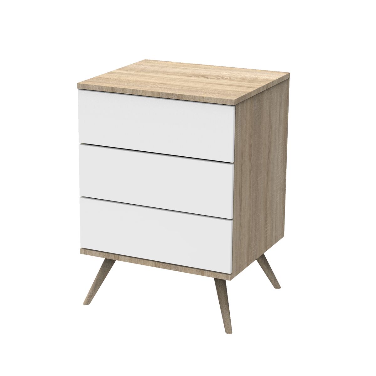 Petite commode 3 tiroirs seventies BLANC Sauthon