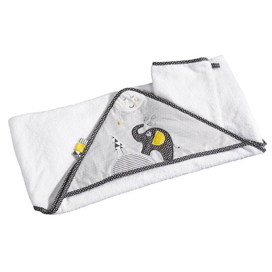 Sauthon Cape de bain + gant Babyfan  