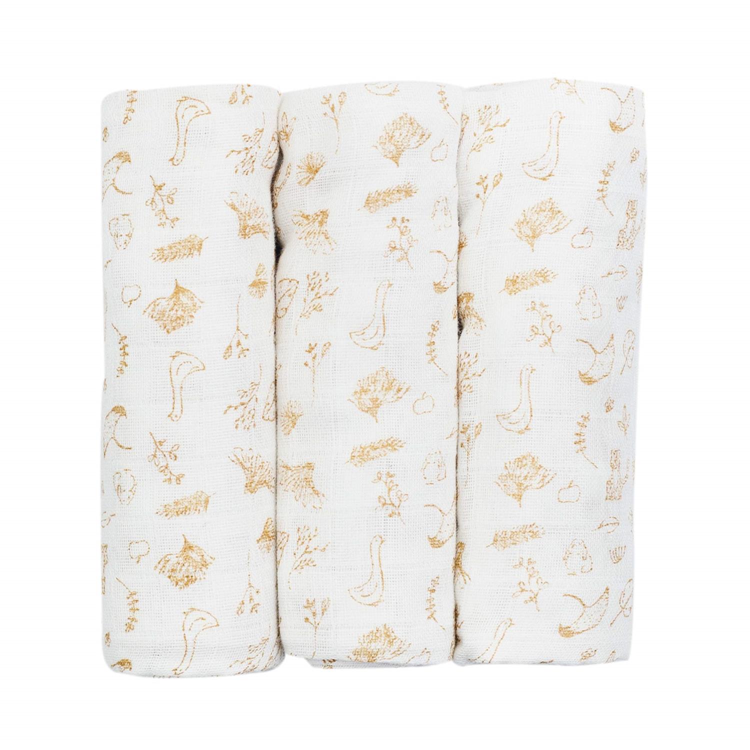 Trois Kilos Sept - Lot de 3 Langes BEIGE Trois Kilos Sept