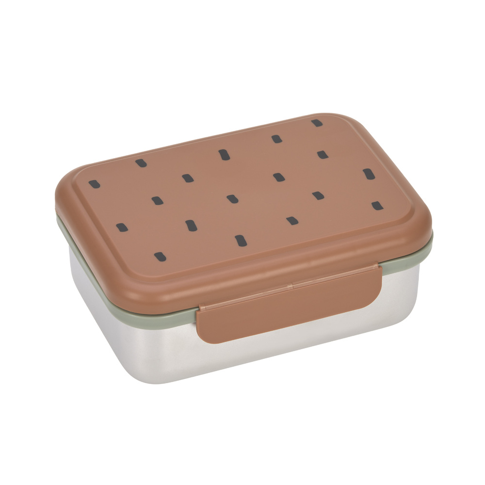Lässig - Boîte à goûter / Lunch box inox Happy Prints MARRON Lässig