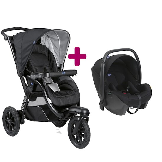 Chicco Pack poussette Duo Activ3 Siège auto KORY jet black  