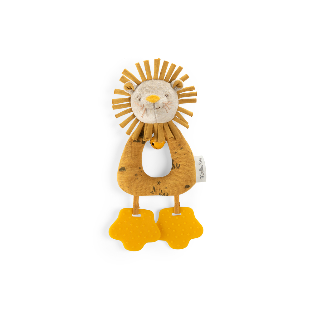 MOULIN ROTY - Anneau-hochet Lion Sous mon baobab JAUNE Moulin Roty