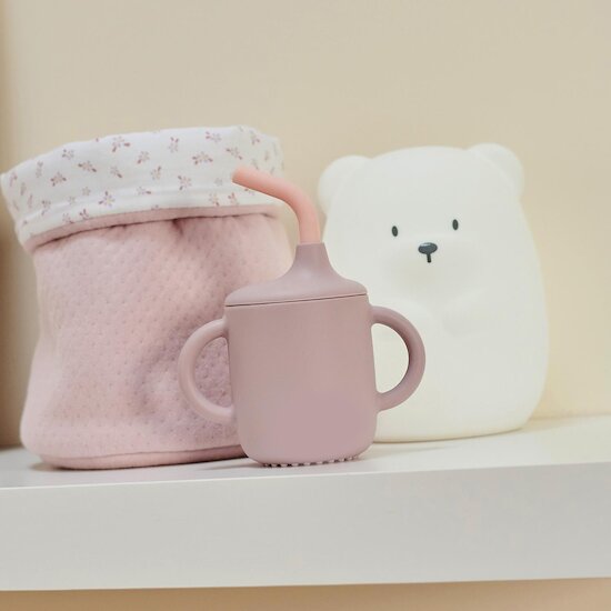Nattou Gobelet avec paille Rose  Nattou Gobelet avec paille Rose