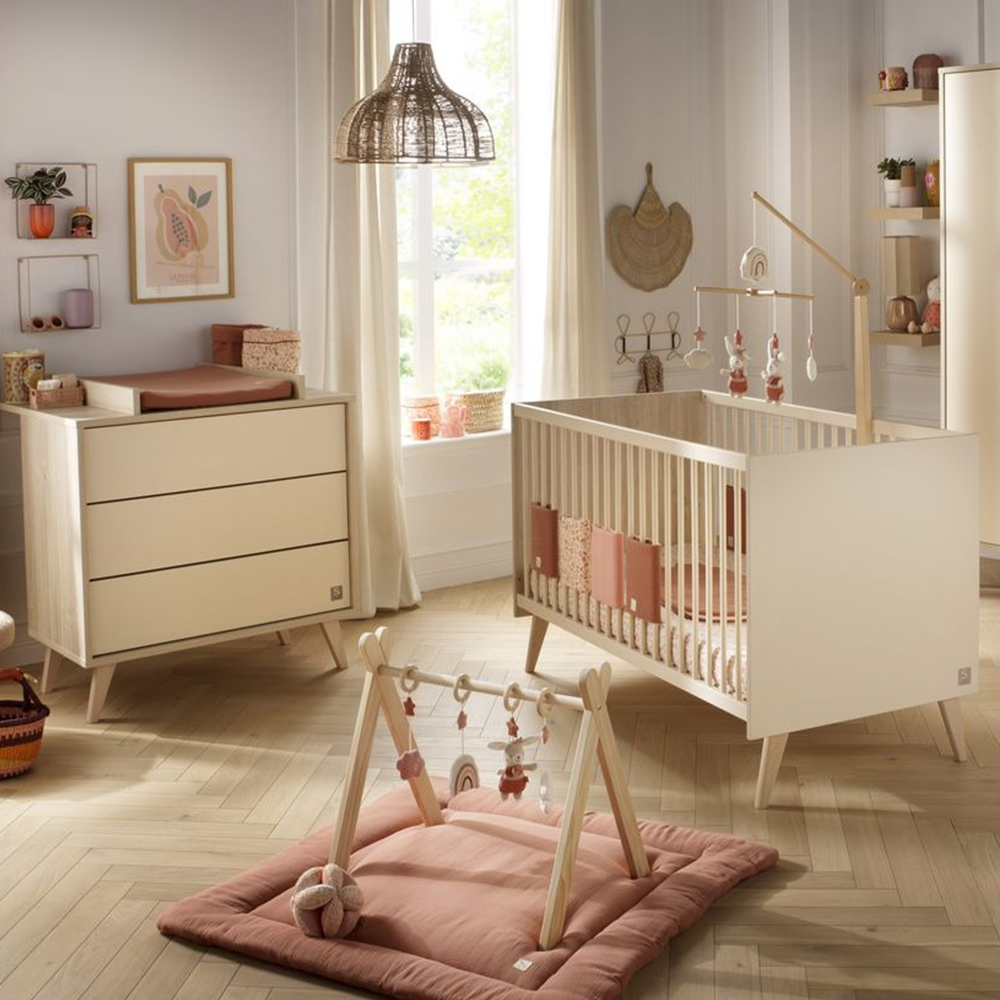 Chambre Duo : Lit Little big bed Mélinée 70x140, Commode 3 tiroirs Mélinée Sauthon