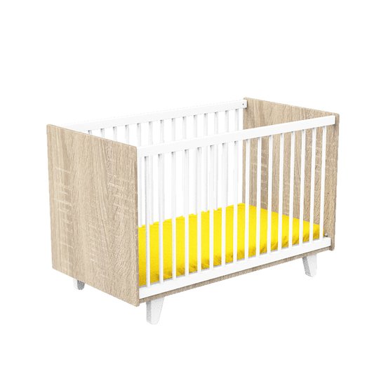 Sauthon Lit bébé baltic Chêne Doré - Blanc 60x120 cm