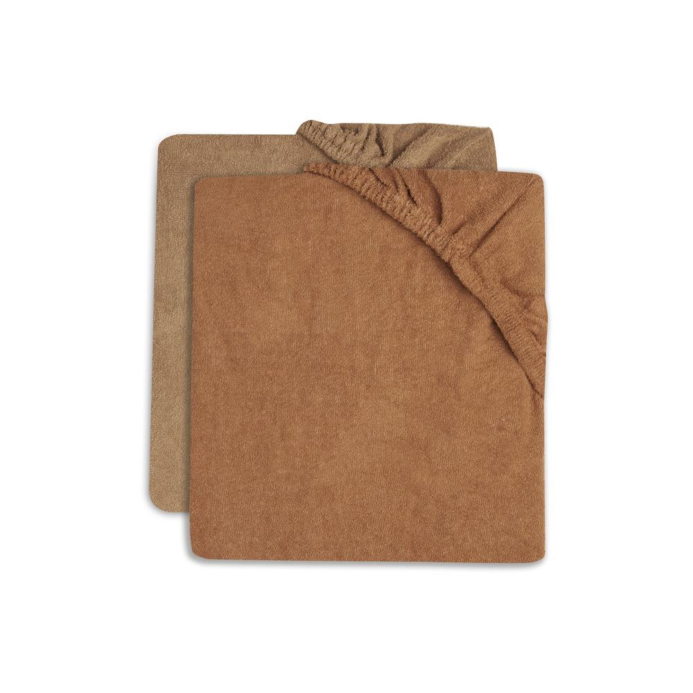 Jollein - Lot de 2 housses de matelas à langer Éponge MARRON Jollein