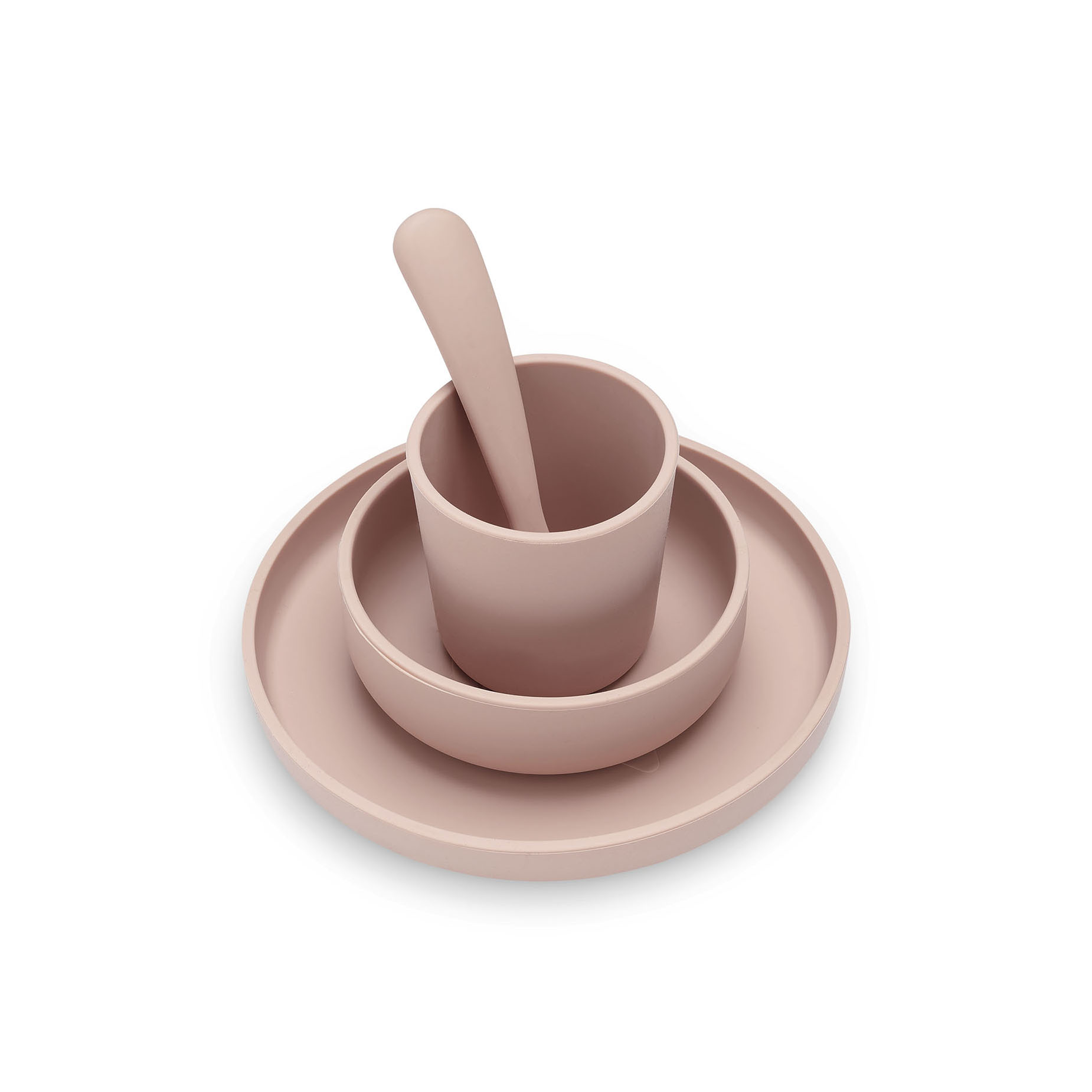Jollein - Set de table bébé silicone (4pcs) ROSE Jollein