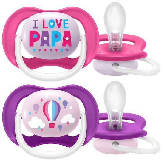 Philips Avent 2 Sucettes ULTRA aérées Rose / Viloet 6-18 mois Philips Avent 2 Sucettes ULTRA aérées Rose / Viloet 6-18 mois