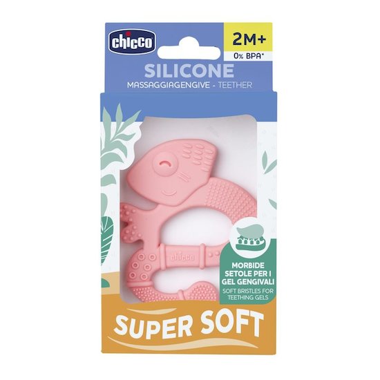 Chicco Anneau de dentition Soft&Clean Iguane rose 2 mois+ Chicco Anneau de dentition Soft&Clean Iguane rose 2 mois+