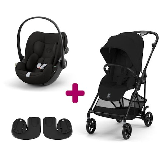 Cybex Pack Poussette duo Melio 5 Magic Black + adaptateurs coque + Coque Cloud G i-size Magic Black  